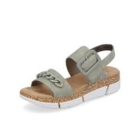 Rieker Mujer Sandalias V2350, señora Sandalias,Zapatos de Verano,Sandalias de Verano,cómodas,Planas,Verde (grün / 52),36 EU / 3.5 UK
