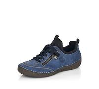 Rieker Mujer Zapatos con Cordones 52573, señora Calzado cómodo,Zapatos Bajos y cómodos,Cordones,Azul (Blau Kombi / 14),40 EU / 6.5 UK