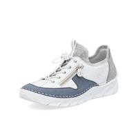 Rieker Mujer Zapatos con Cordones 55064, señora Calzado cómodo,Zapatos Bajos y cómodos,Cordones,Blanco (Weiss Kombi / 80),38 EU / 5 UK