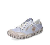 Rieker Mujer Zapatos con Cordones L0314, señora Calzado cómodo,Zapatos Bajos y cómodos,Cordones,Azul (Blau Kombi / 42),38 EU / 5 UK
