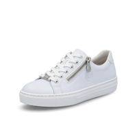 Rieker Mujer Zapatos con Cordones L59L1, señora Calzado cómodo,Zapatos Bajos y cómodos,Cordones,Blanco (Weiss / 83),36 EU / 3.5 UK
