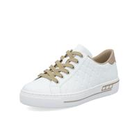 Rieker Mujer Zapatos con Cordones L88W2, señora Calzado cómodo,Zapatos Bajos y cómodos,Cordones,Blanco (Weiss / 80),41 EU / 7.5 UK