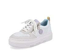 Rieker Mujer Zapatos con Cordones M1905, señora Zapatos Deportivos con Cordones,Zapato de Calle,Zapatilla,Blanco (Weiss Kombi / 80),38 EU / 5 UK