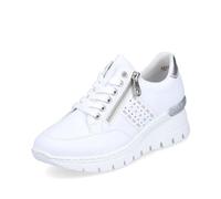 Rieker Mujer Zapatos con Cordones N8321, señora Zapatos Deportivos con Cordones,Plantilla Desmontable,Deportivo,Blanco (Weiss / 80),38 EU / 5 UK
