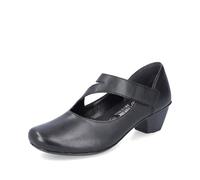 Rieker Mujer Zapatos de tacón 41793, señora Zapatos de tacón Slingback,Correa de Tobillo,Slingback,Cuero,cómodo,Negro (Schwarz / 02),39 EU / 6 UK