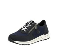 Rieker N1411, Zapatos Planos con Cordones Mujer, Blau, 39 EU Ancho