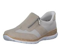 Rieker N42g5, Mocasín Mujer, Beige Combinado Perla Tiza, 41 EU