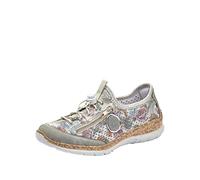 Rieker N42V1, Zapatillas Mujer, Multi-Colored (Cement/White-Multi/Argint/Silverflower), 39 EU