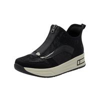 Rieker N8151-00 Botas de mujer textil y sintéticas en negro combinado, Color negro., 36 EU