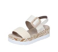 Rieker Sandale, Sandalia Mujer, Beige, 42 EU