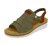 Rieker V1261, Sandalia Mujer, Verde, 40 EU