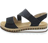 Rieker Sandale, Sandalias de cuña Mujer, Azul, 37 EU