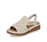 Rieker Sandalia Beige, Beige Plata Acantilado, 42 EU