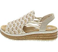 Rieker Sandalia Beige, Beige Plata Acantilado, 42 EU