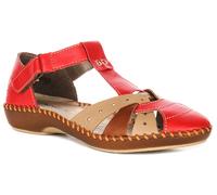 Rieker Sandalia De Mujer Con Flores, Punta Cerrada, Blanco Multi, Talla EU37-41