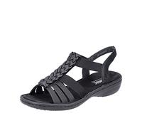 Rieker Sandalia Mujer 60809, Negro, 38 EU