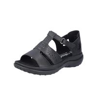 Rieker Sandalia Mujer 64865, Negro, 38 EU