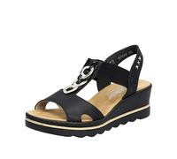 Rieker Sandalia Mujer 67498, Negro, 39 EU