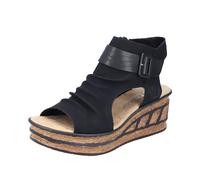Rieker Sandalia Mujer 68191, Negro, 39 EU