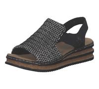 Rieker Sandalia Negra, Negro Arena Negro, 42 EU