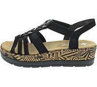 Rieker Sandalia Negra, Negro Negro Schw, 37 EU