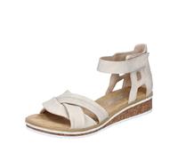 Rieker Sandalia Para Dama Con Diseño Trenzado Correa Al Tobillo Tacón Cuña V3673