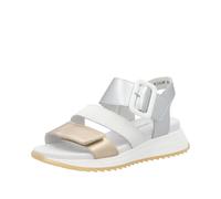Rieker Sandalia Para Dama De Cuero Ligera Con Hebilla Y Suela Blanda W2950