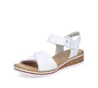Rieker Sandalias clásicas de las mujeres V3691, sandalias de las mujeres, Blanco 80., 39 EU