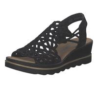 Rieker Sandalias de cuña negras, Negro, 36 EU