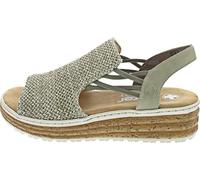 Rieker Sandalias de cuña para mujer, 62741, color verde, talla 36 EU
