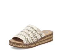Rieker Sandalias de cuña para mujer, 629X8, sandalias de mujer, Beige 60, 40 EU Schmal