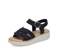 Rieker Sandalias de cuña para mujer, 63270, sandalias de mujer, Negro 00., 40 EU Weit