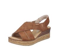 Rieker Sandalias de cuña para mujer, 63782, color marrón, talla 41 EU