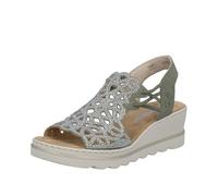 Rieker Sandalias de cuña para mujer 67465, color verde, talla 41 EU
