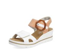 Rieker Sandalias de cuña para mujer, 67476, sandalias de mujer, White Kombi 38, 40 EU