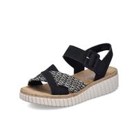 Rieker Sandalias de cuña para mujer, 69269, sandalias de mujer, Negro 00., 40 EU Weit