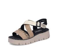 Rieker Sandalias de cuña para mujer, V1063, sandalias de mujer, Multi 90, 39 EU Schmal