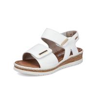 Rieker Sandalias de cuña para mujer, V4181, sandalias de mujer, Blanco 80., 38 EU