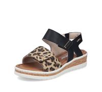 Rieker Sandalias de cuña para mujer, V4181, sandalias de mujer, Negro Combi 00, 41 EU