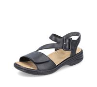 Rieker Sandalias De Dama De Cuero Negras 64561
