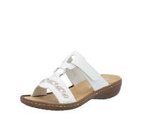 Rieker Sandalias de punta abierta para mujer 608D1, White, 6.5 UK