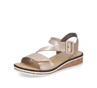 Rieker Sandalias de cuña para mujer, V3660, sandalias de mujer, Beige 61, 40 EU