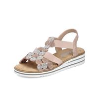 Rieker Sandalias de cuña para mujer, V0613, sandalias de mujer, Rosa 90, 39 EU Schmal
