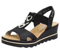 Rieker Sandalia Mujer 67498, Negro, 37 EU