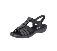 Rieker 60809, Sandalia Mujer, Negro, 40 EU