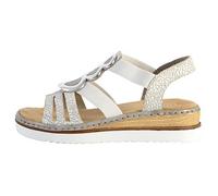 RIEKER - Sandalias Piel Blancas Confort - Cuero para: Mujer Color: 80 Talla: 37