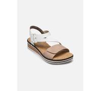 Rieker Mujer Sandalias V3660, señora Sandalias,Zapatos de Verano,Sandalias de Verano,cómodas,Planas,Beige (Beige Kombi / 60),39 EU / 6 UK
