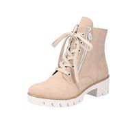 Rieker Women's Schnürstiefel Biker Boots, beige, 41 EU