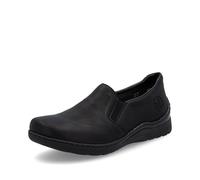 Rieker Zapatillas de Mujer Extra Anchas con Goma elástica y Suela de Piel Suave 48964, Negro 00., 40 EU