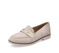 Rieker Zapatillas Tipo Mocasín Slipper Dama Ballerina Cuero Beige 45301